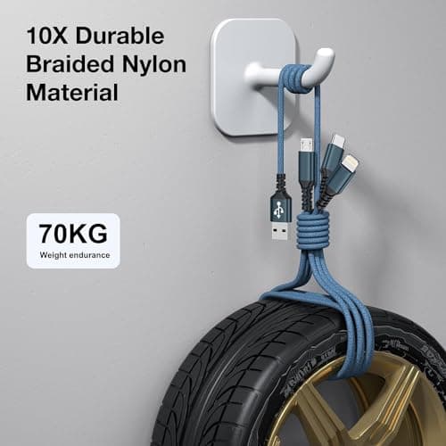 GIANAC Multi Charger Cable [3Pack 1.2M] 3 in 1 Charging Cable Nylon Braided — view 5