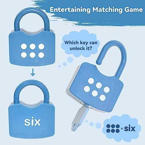 ZIB 20PCS Lock and Key Toy, Matching and Counting Number Toys for Boys and Girls, Montessori Toddlers Toys to Develop Fine Motor Skills, Preschool Learning Toys for Children 3 4 5 6 Years Old — view 3
