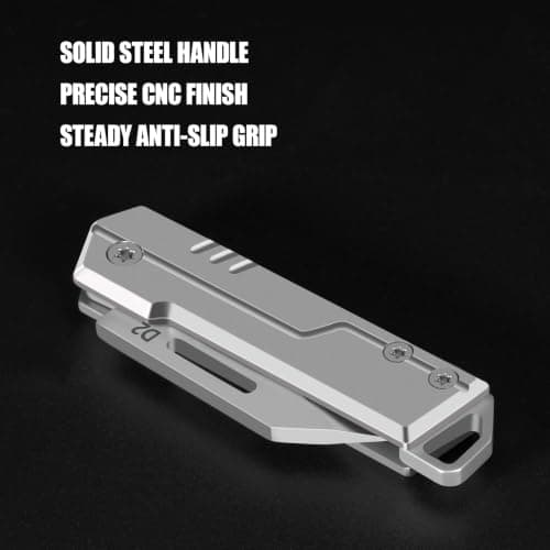 Folding Knife, Cool Dad Birthday Gifts for Men, Compact D2 Steel Edge Utility Tool, CNC Steel Handle, Lanyard Hole, Lightweight EDC Gadgets for Home, DIY, Camping, Hiking, Outdoor — view 3