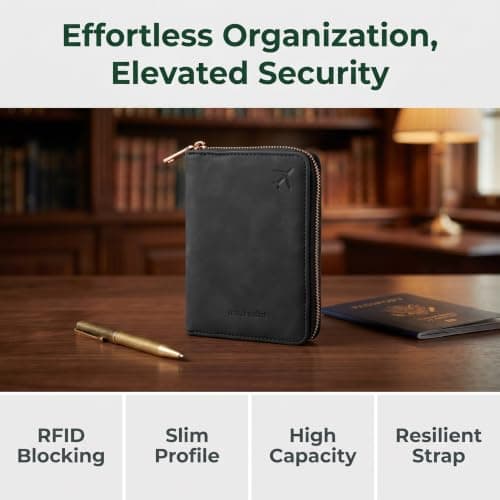 Passport Holder Travel Wallet, Multi Functiona Blocking Passport Wallet — view 4