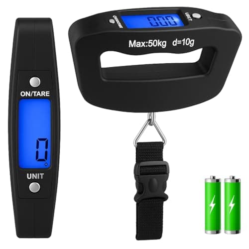 Luggage Scale | Portable Digital Weight Scale for Travel | Suitcase Weigher with Tare Function | 110 Lb/ 50Kg Limit | Black