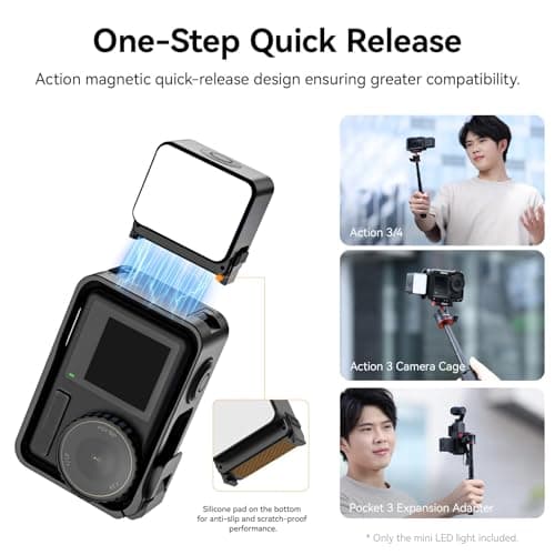ULANZI LM18 Vlogging Light Mini LED Action Camera Video Light Magnetic Photography Lighting for DJI Osmo Action 3/4/5 Pro Camera Cage Accessories — view 2