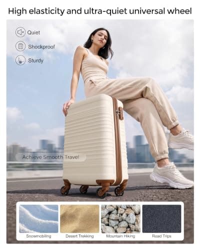 COOLIFE 55×35×20 Cabin Suitcase + 40x30x20cm Ryanair Cabin Bag EasyJet Set — view 3