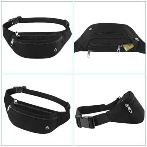HOTUT Bum Bag for Ladies Women Men, with Headphone Jack & 3 Zipper Pockets — view 3
