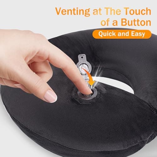 JetsCush Inflatable Neck Pillow, Compact Airplane Travel Pillow for Adults — view 4