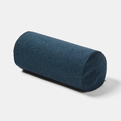 OHS Inflatable Bolster Pillow, Lightweight Compact Sun Lounger Cushion with Microfibre Cover Neck Roll Pillows for Head & Back Support Outdoor Cushions Travel Pillow Poolside Beach Accessories, Navy — view 5