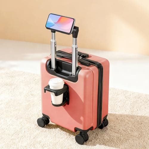 SUNNYNEST 14 Inch Cabin Suitcase Built in Lock with 360°Rubber Pink — view 3