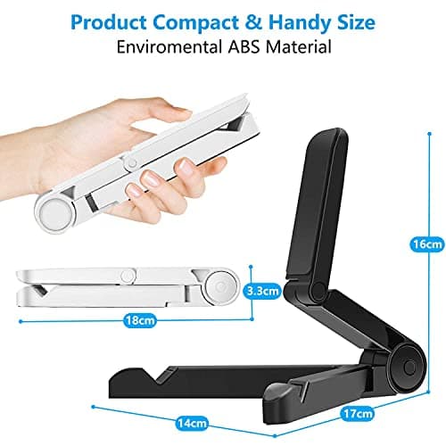 VOVIGGOL Tablet Stands and Holders Adjustable, Portable Tablet Stand Holder for iPad, Samsung Galaxy and Kindle Fire Tablets, Desktop Mobile Phone Stand for iPhone 16 15 Pro Max (Black) — view 5