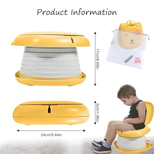 Travel Potty for Toddlers, Foldable Portable Potty for Toddlers: Training Toilet Seat with Disposable Emergency Bag, Lightweight Design for Car Camping, Indoor Outdoor Use by Boys Girls — view 2