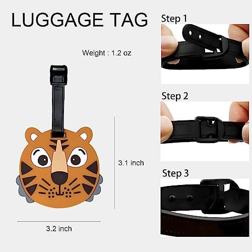 Tiger Head Luggage Tag for Suitcases, Silicone Animal Travel ID Tag, 1 Pack — view 2