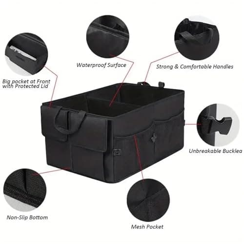 Car Boot Organiser for Lexus ES 250/ES 300 / ES 330/ES 350/ES 300h/ES 350h, with Handle & Partition Collapsible Boot Organise Travel, Groceries & Everyday Use — view 3