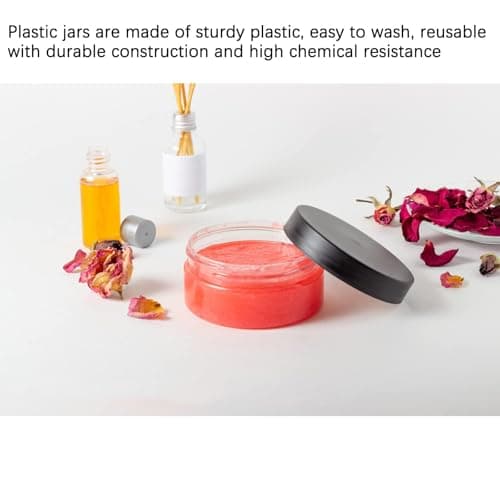 OBYJCA 4 Pcs Travel Pots, 10 Gram Small Containers with Lids, Small Plastic Sample Pots with Lids for Toiletries, For Face Creams, Sample, Make-Up (Black) — view 3