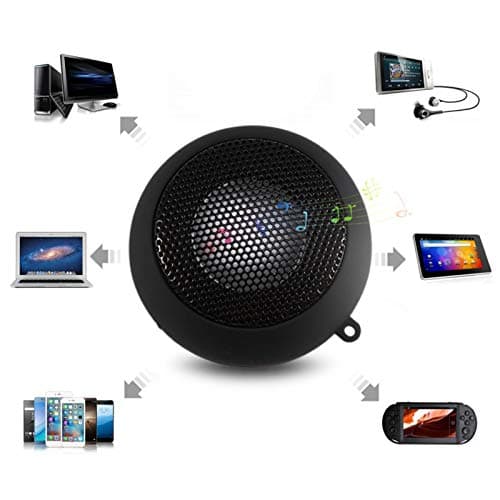 Mini Speaker, USB Lightweight Portable Travel 3.5mm Low Power Retractable Loud Speaker with Battery, for MP3, MP4, MP5, Mobile Phones, Computers(black) — view 2