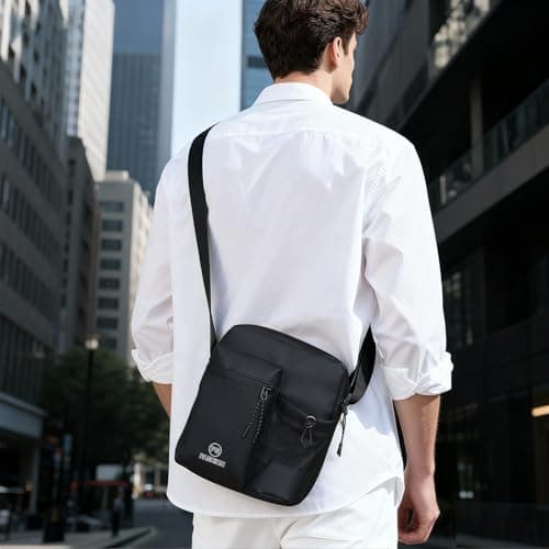 ChioSun Men's Shoulder Bag, Waterproof Water Bottle Messenger Bags(Black) — view 2
