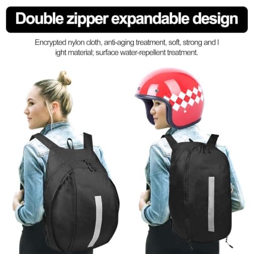 YNPQTDS 20-35L Motorcycle Backpack Motorcycle Helmet Bag Motorbike Helmet Backpack Large Capacity Waterproof Laptop Rucksack With Double Zipper For Hiking Treeking Cycling — view 5