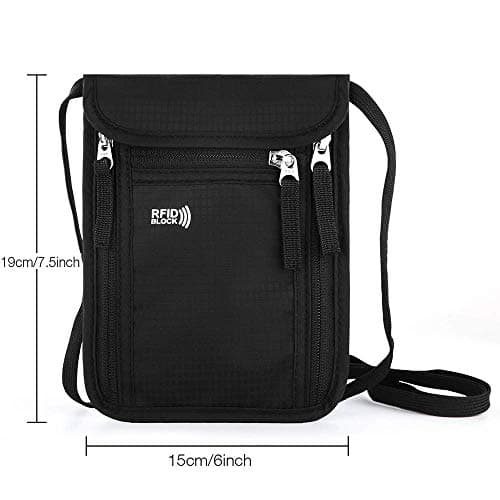 KEAFOLS Travel Wallet Passport Holder for Women abd Men. RFID Blocking Passport Wallet Travel Wallet Organiser (Black) — view 5