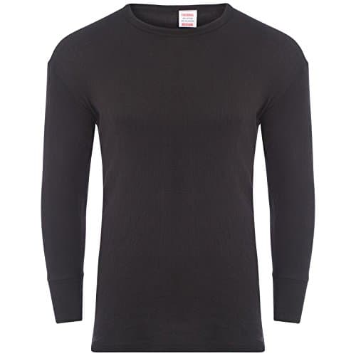 Heatwave® Men's Thermal Long Sleeve Top, Warm Underwear Baselayer Thermals, XX Large Black