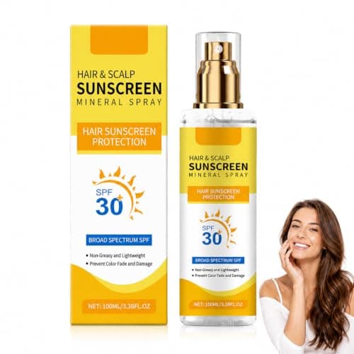 Scalp & Hair Sunscreen Spray SPF 30+,Non-Greasy Scalp Sunscreen, Sun Protection for Hairs,Lightweight UV Hair Protector Spray, Sun Cream Perfect for Beach, Hiking & Outdoor Sport,100ml