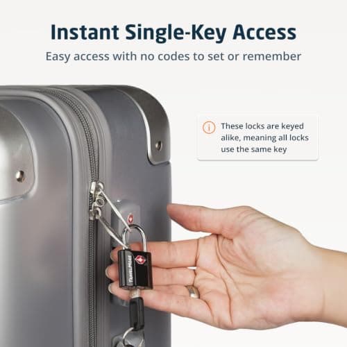TravelMore Suitcase Padlocks with Keys, TSA Approved Travel Luggage Locks — view 4