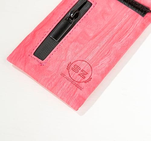 Stasheeze Faraday Pouch Smell Proof Bag Container Case Odour Proof Bags Carbon Lined Storage Bag 16x9cm Waterproof Immitation Leather (Pink) 22x9cm Unfolded Pink Rose Waves — view 5