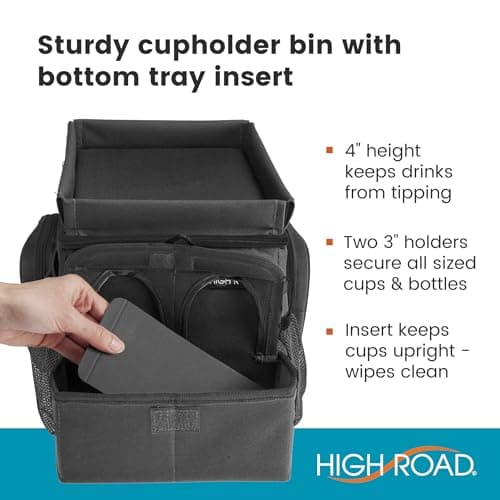 High Road CarHop Car Seat Organizer for the Front or Back Seat for Kids and Adults with Cup Holder Tray, Side Pockets and Cooler Compartment — view 5