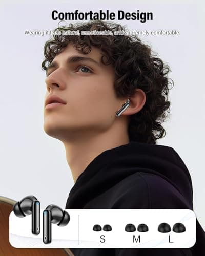 Wireless Earbuds, Bluetooth 5.4 Headphones In Ear with 4 ENC Mic, Wireless Earphones ENC Noise Cancelling 3D Bass Stereo, Bluetooth Earbuds 36H Playtime, IP7 Waterproof Ear Buds, Customization via App — view 5