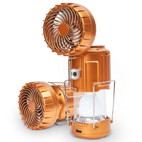 5-in-1 Solar Light and Fan, Gold
