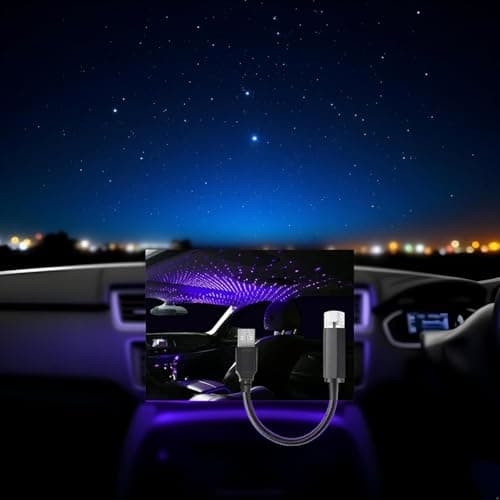 Blue USB Star Projector Night Light,Adjustable Romantic Starry Sky Projector Car Light,Portable Atmosphere Decorative Auto Roof Light for Various Occasions, Home Improvement,Wall Lights Night-Lights — view 3