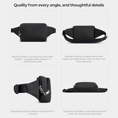 Travelon Unisex-Adult Anti-Theft Classic Waist Pack, Black, One Size — view 6
