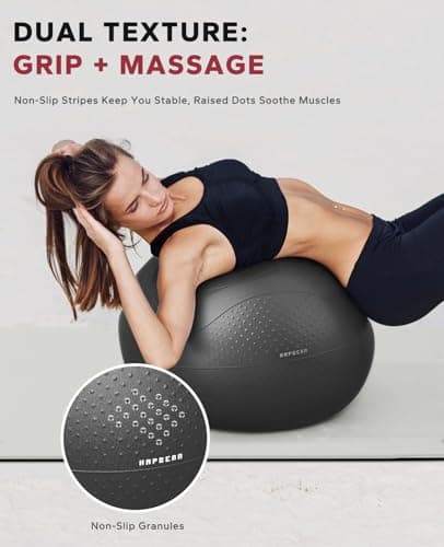 HAPBEAR Exercise Ball 65cm and Yoga Wheel Set, Yoga Ball for Core Training — view 3