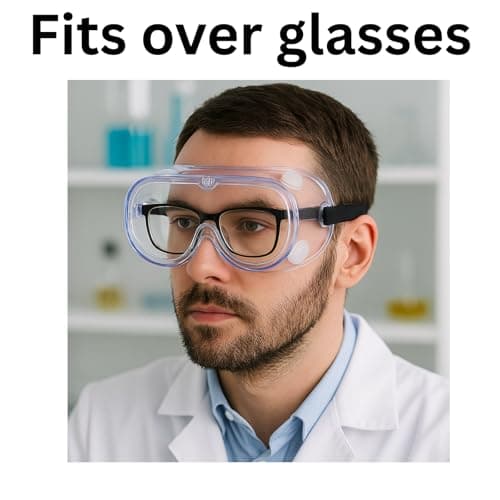 HowseHold Safety Goggles (Pack of 8) Anti Fog Protective Safety Glasses Chemical Splash Resistant Clear Eye Protection for Home Lab Workplace Comfortable Strap — view 4