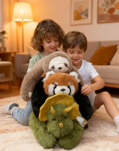 Annco 1lb 17.7‘’ Weighted Red Panda Plush Soft Toy,Anxiety Stress Relief Calming Sensory Toy for Kids Adults,Cute Plushie for Home Office Travel Decor — view 4