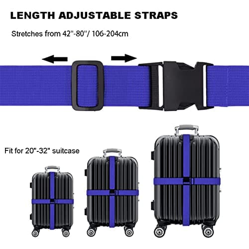 Newthinking Luggage Straps 4 Pack, 3.8x200CM Adjustable Suitcase Straps — view 3