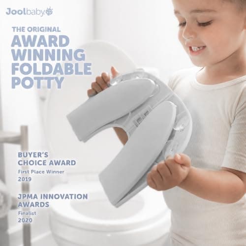 Jool Baby Folding Travel Potty Seat for Girls, Fits Round & Oval Toilets, Non-Slip Suction Cups, Includes Free Travel Bag (Grey) — view 4