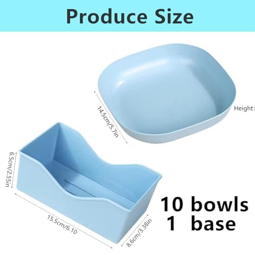 10pcs Cat Bowls, Whisker Fatigue Cat Bowls with a Storage Box Shallow Wet Food Flat Dish Plate Tray for Food and Water Pet Feeding Bowl for Kittens and Short Legged Cats — view 2