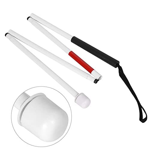 Haosie Folding Blind Cane, 127cm / 50inch Aluminium Alloy White Blind Stick
