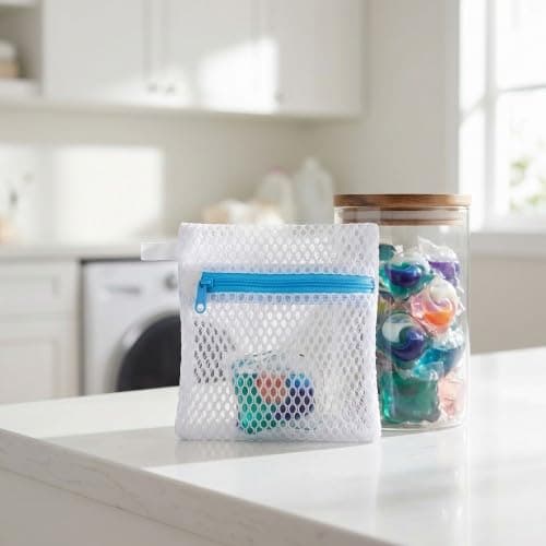 Merzio 5 PCS Small Mesh Laundry Bags for Mini Delicates, Anti Sticking Laundry Pod Bags, Reusable Wash Bags for Washing Machine, Durable Polyester Storage Bags for Scented Beads and Travel — view 3