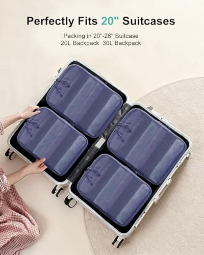 ECOHUB 4 Piece Compression Packing Cubes, Recycled Tear-Resistant Mesh — view 5