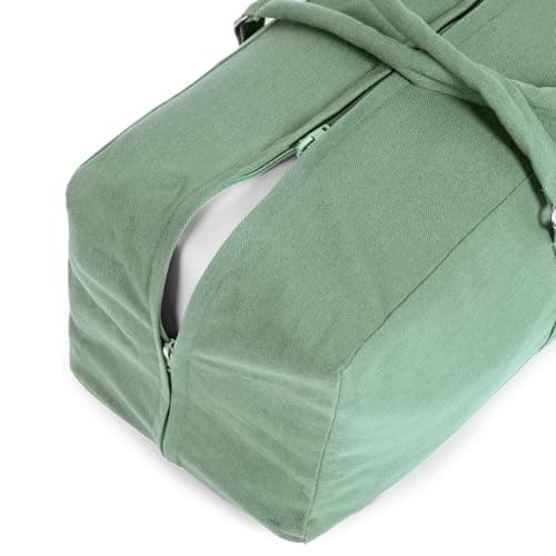 Yoga Studio Yoga Kit Bag | YKK Full Zipp Fastening Carrier Equipment Bag | Cotton Yoga & Pilates Unisex Mat Bag with Storage Pocket Compartments for Mats & Accessories | Fits Most Mat Sizes - S Green — view 3