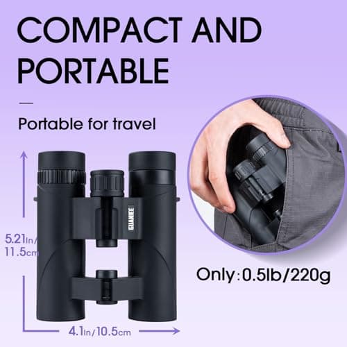 10x25 Binoculars for Adults Mini Pocket Compact Binoculars Waterproof Small Binocular for Bird Watching Travel Stargazing Outdoor Sports Orange — view 4