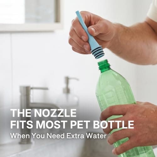 BIDOO Universal Portable Bidet Bottle with Soft Silicone Nozzle, Leak-Proof Cap & Nylon Pouch – Compact Reusable Hygiene Hand Bidet for Travel, Elder Ease, New Moms & Pre/Post-Intimacy - Aqua — view 5