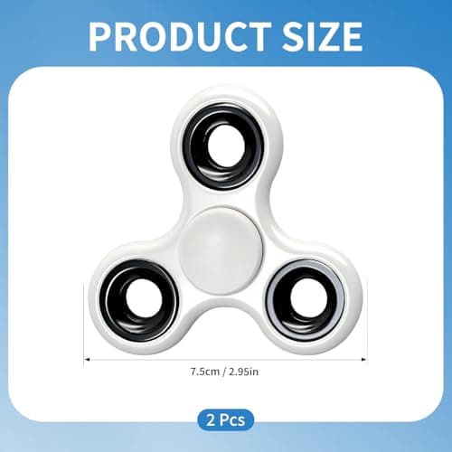 Verazquy Fidget Spinner Sensory Toy – Metal Stainless Steel Hand Spinner – Fast-Spinning Bearings, Quiet Focus Toy for Kids & Adults, Party Bag Fillers (black white) — view 2