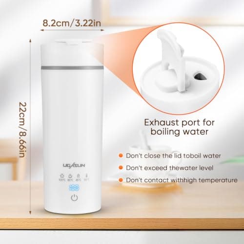 500ML Portable Travel Electric Kettle, Stainless Steel Automatic Shut — view 4