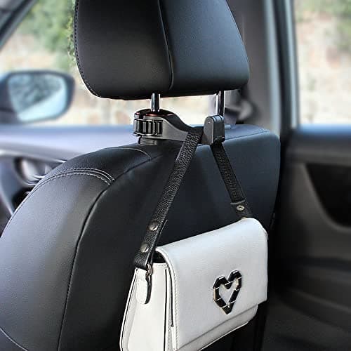 DOULEIN Car Headrest Hooks with Phone Holder, 2 Pcs Auto Seat Hanger Holder, Red — view 5
