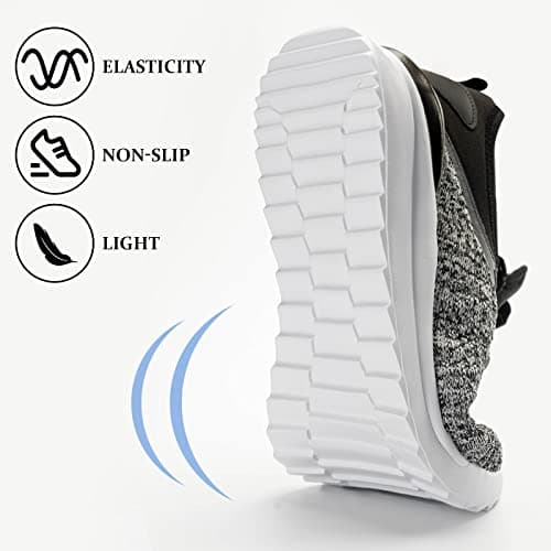 Mens Trainers Walking Running Workout Gym Athletic Fashion Sneakers Non Slip Lightweight Casual Sport Travel Shoes Dark Grey 10 UK — view 5