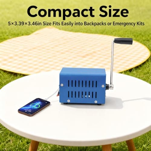 Manual Hand Crank Generator High Power Hand-cranked Generator Portable USB Manual Emergency Generators Emergency USB Charger for Camping Outdoor Activities 20W 3V-15V — view 4