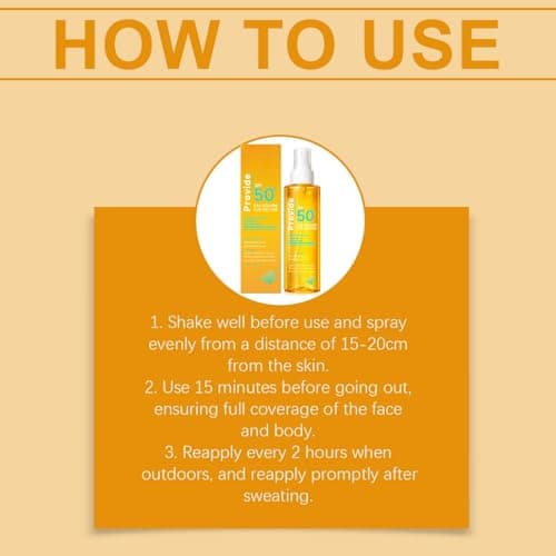 100ml SPF 50 Sunscreen Spray for Face & Body,Travel Size Sun Oil with Hydration Glow Mist,Over Makeup SPF Mist,Lightweight Sunscreen Spray SPF 50 for All Skin Types,No White Residue,Suitable for Face — view 5