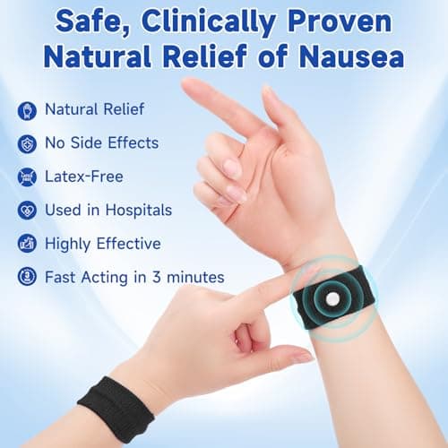 2 Pairs Car Motion Sickness Wristbands Acupressure Nausea Relief Band for Morning Sickness Sea Travel — view 2