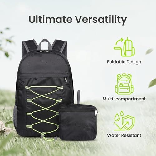 SINJAETRQ Foldable Lightweight Backpack, 30L Waterproof Rucksack for Men and Women, Durable Travel Daypack for Hiking, Camping, Cycling and Outdoor Adventures — view 2