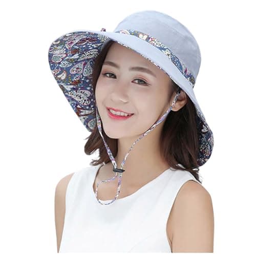 Women's Double Side Fisherman Sun Hat with Large Brim, Foldable for Beach,Double-Side Reversible | UPF 50+ Sunscreen | Large Brim | Foldable & Packable | Ideal for Beach, Travel & Casual Summer Grey